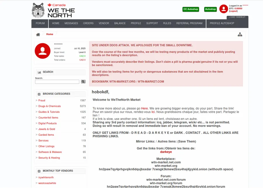 Wethenorth marketplace interface